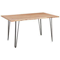 ESSTISCH in Holz, Metall 160/90/76 cm  - Schwarz/Akaziefarben, Design, Holz/Metall (160/90/76cm) - Landscape