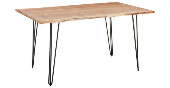 ESSTISCH in Holz, Metall 160/90/76 cm - Schwarz/Akaziefarben, Design, Holz/Metall (160/90/76cm) - Landscape