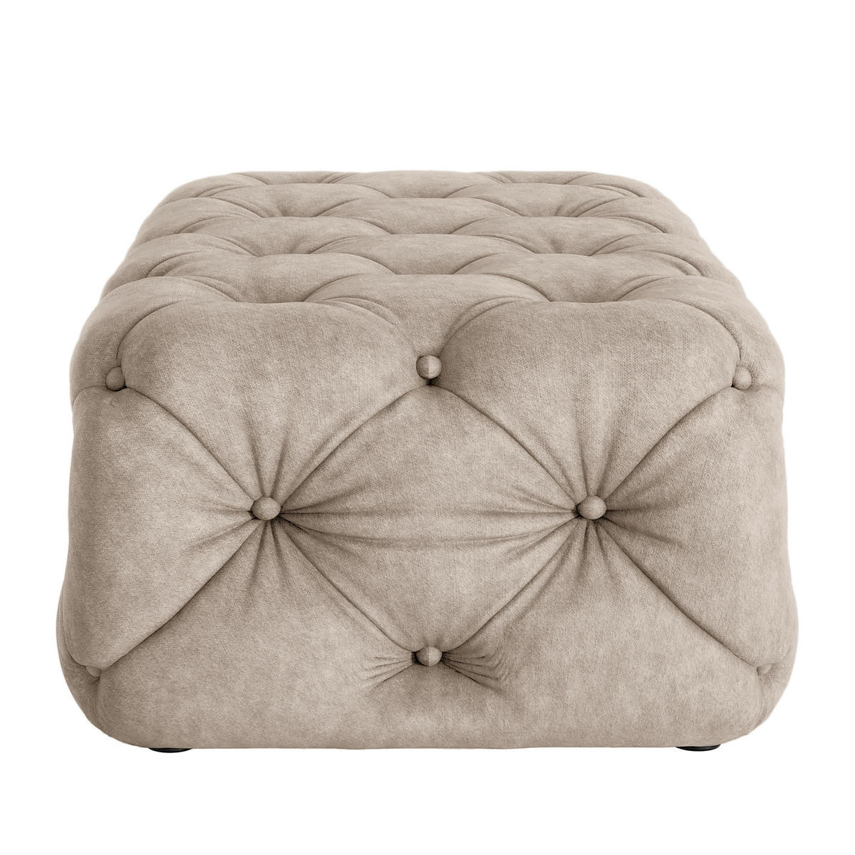 HOCKER in Textil Cappuccino  - Schwarz/Cappuccino, Design, Kunststoff/Textil (130/39/65cm) - P & B