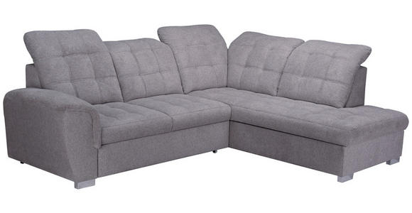 ECKSOFA Dunkelbraun Chenille  - Chromfarben/Dunkelbraun, KONVENTIONELL, Kunststoff/Textil (260/205cm) - Carryhome