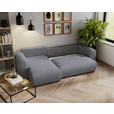 ECKSOFA in Cord Dunkelgrau  - Dunkelgrau/Schwarz, MODERN, Kunststoff/Textil (150/245cm) - Carryhome