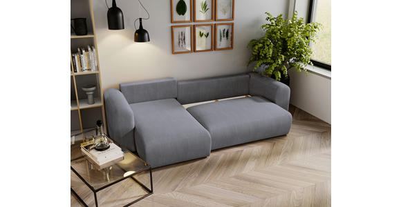 ECKSOFA in Cord Dunkelgrau  - Dunkelgrau/Schwarz, MODERN, Kunststoff/Textil (150/245cm) - Carryhome