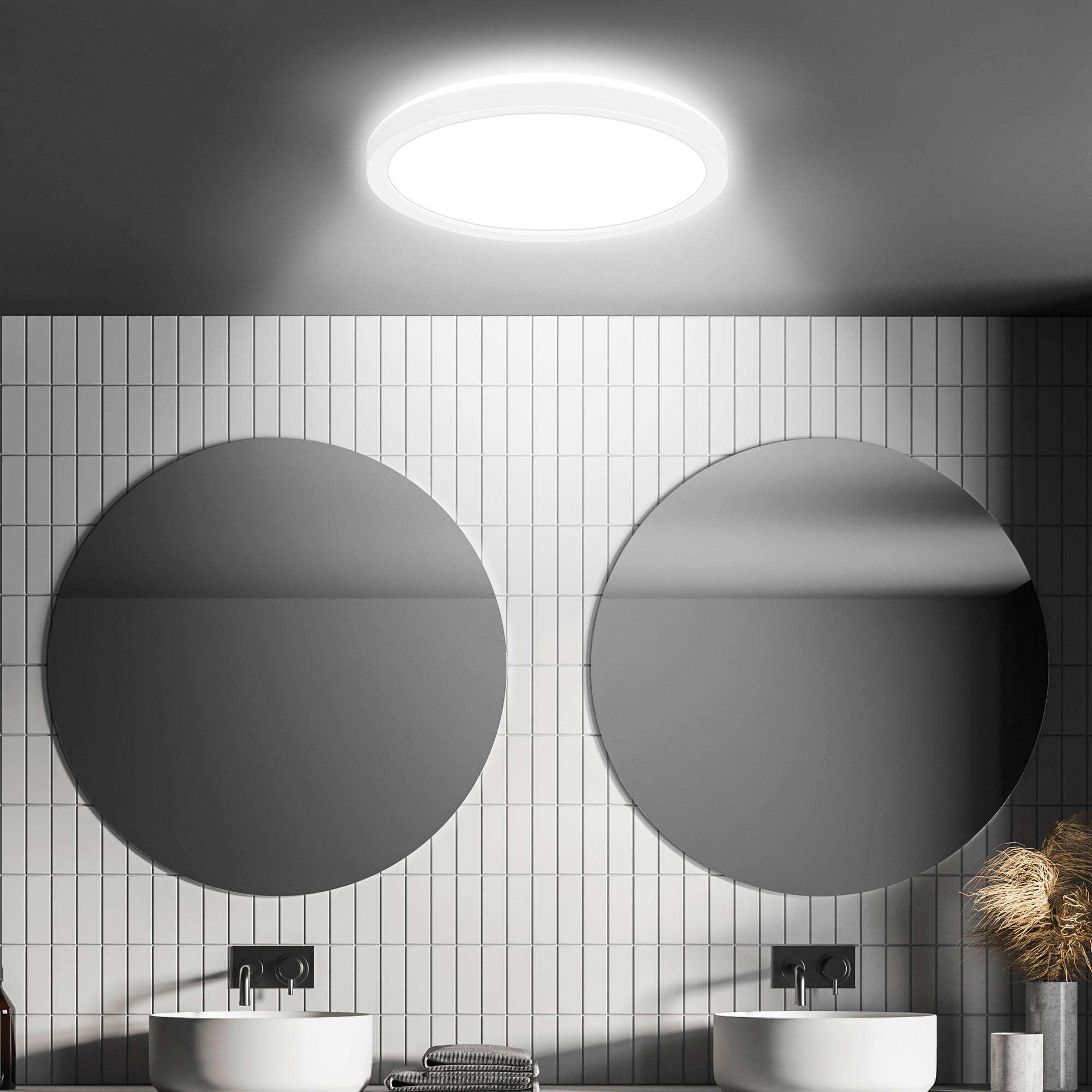 STROPNA KOPAL. LED-SVETILKA  Move      24/3 cm     4000 K - bela, Basics, umetna masa (24/3cm)