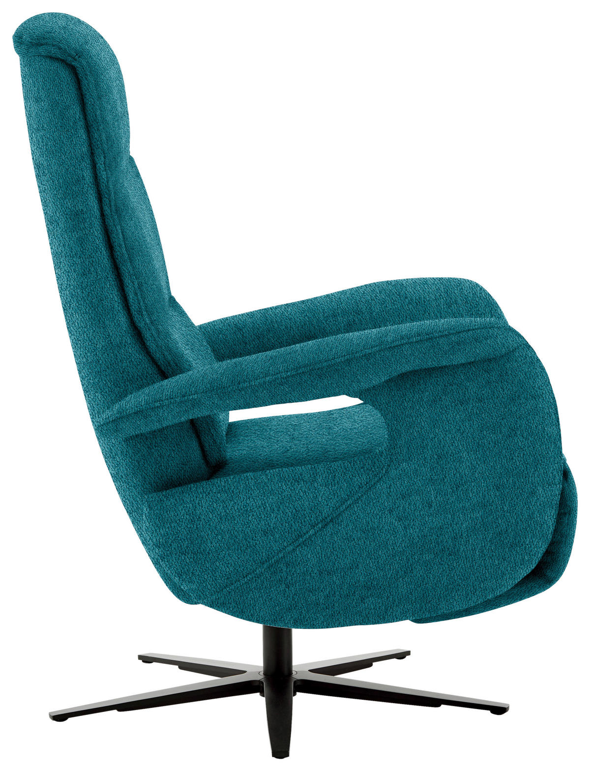 FAUTEUIL RELAX in Textil Petrol  - Petrol/Schwarz, Design, Textil/Metall (71/112/83cm) - Beldomo Style