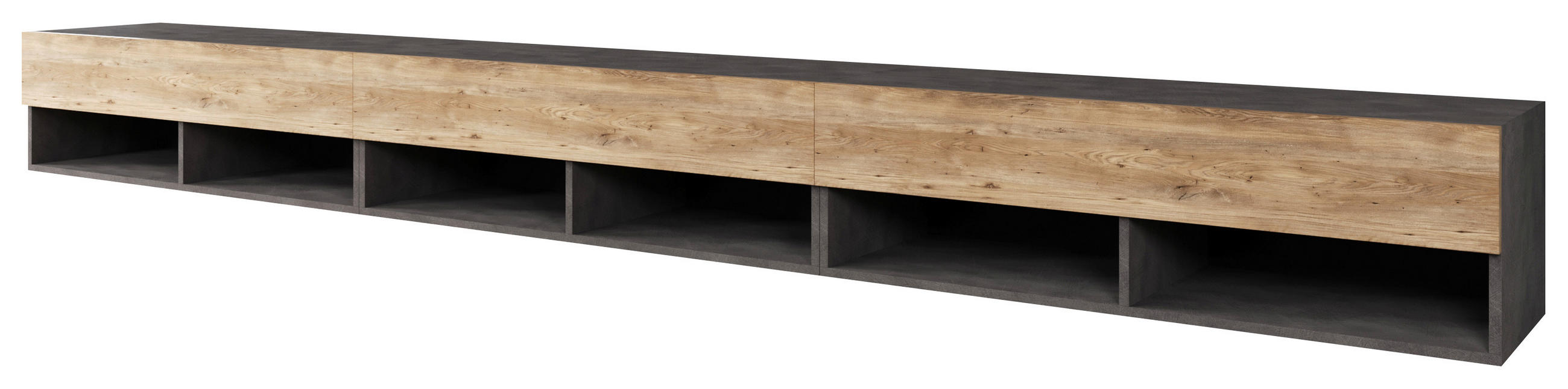 TV-BÄNK  i  - kastanjefärgad/grå, Trend, trämaterial/plast (300cm)