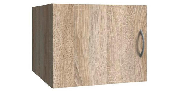 AUFSATZSCHRANK 45/40/40 cm  - Eichefarben/Alufarben, KONVENTIONELL, Holzwerkstoff/Kunststoff (45/40/40cm) - Xora