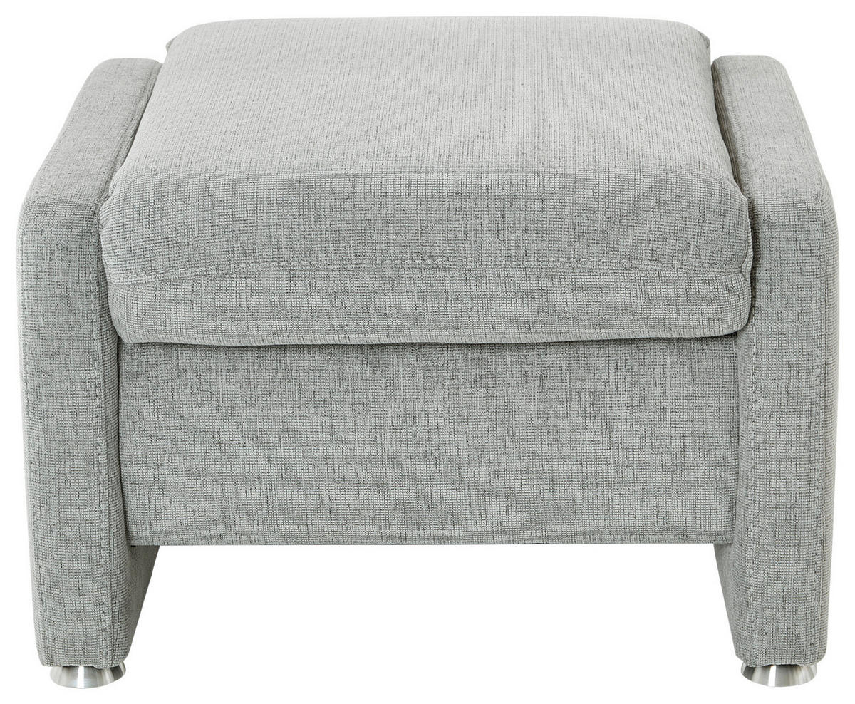 HOCKER Flachgewebe Hellgrau  - Hellgrau/Alufarben, KONVENTIONELL, Textil/Metall (67/44/58cm) - Beldomo Comfort