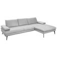 ECKSOFA in Echtleder Weiß  310/180 cm  - Schwarz/Weiß, Design, Leder/Metall (310/180cm) - Dieter Knoll