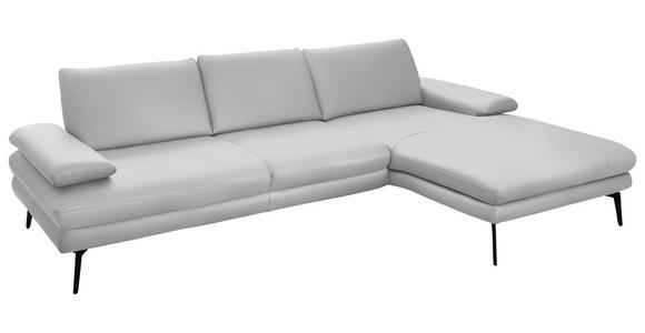 ECKSOFA in Echtleder Weiß 310/180 cm - Schwarz/Weiß, Design, Leder/Metall (310/180cm) - Dieter Knoll