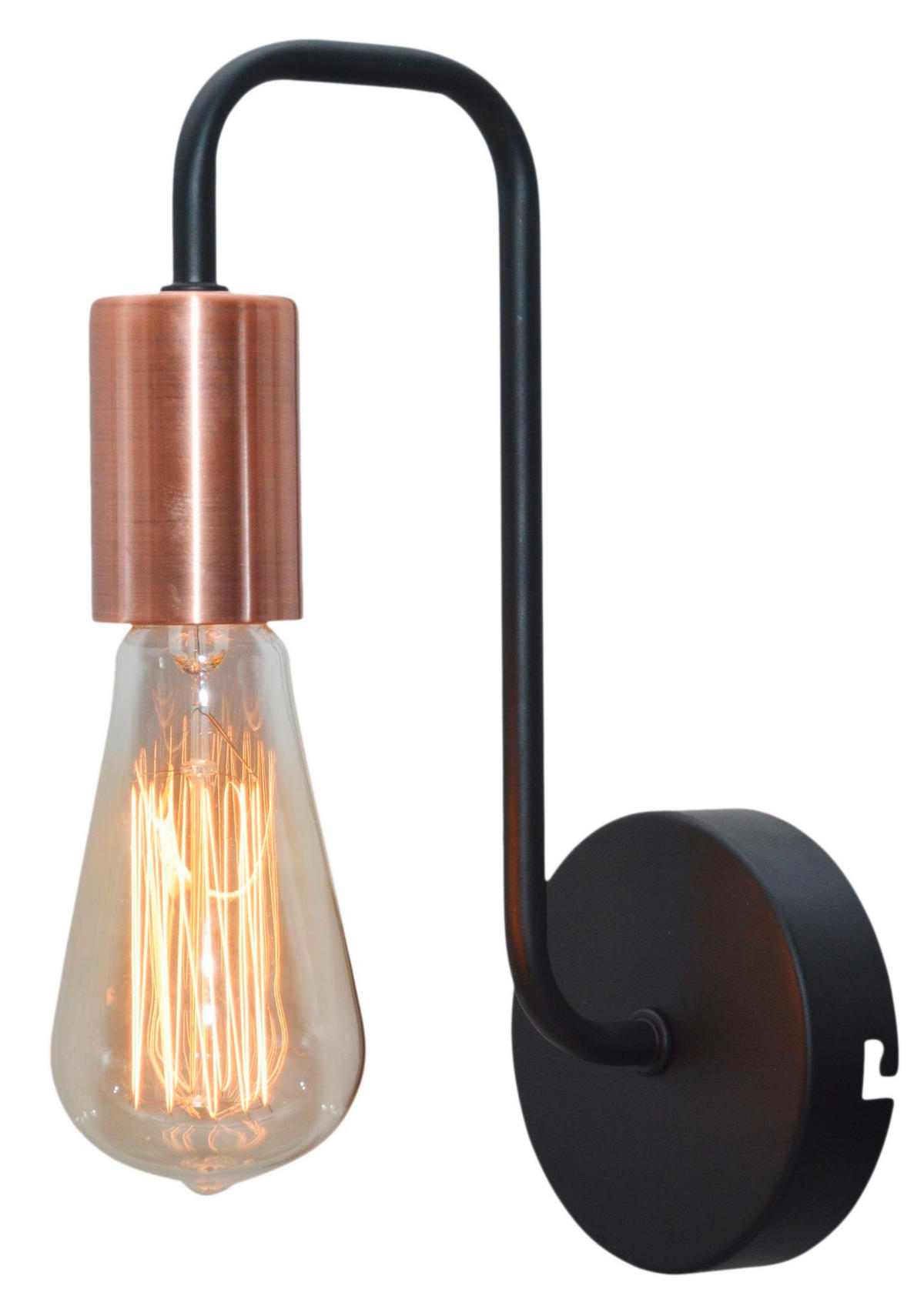 WANDLEUCHTE 17/10/26 cm   - Schwarz, KONVENTIONELL, Metall (17/10/26cm)