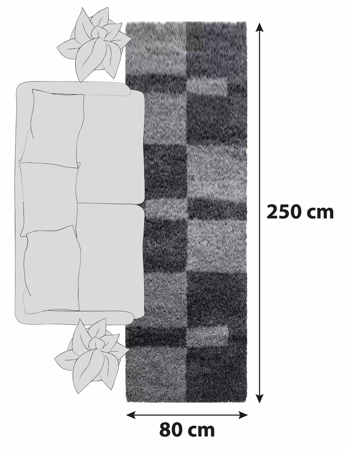 LÄUFER 80/250 cm Gala 2505 Grau  - Grau, Design, Textil (80/250cm)