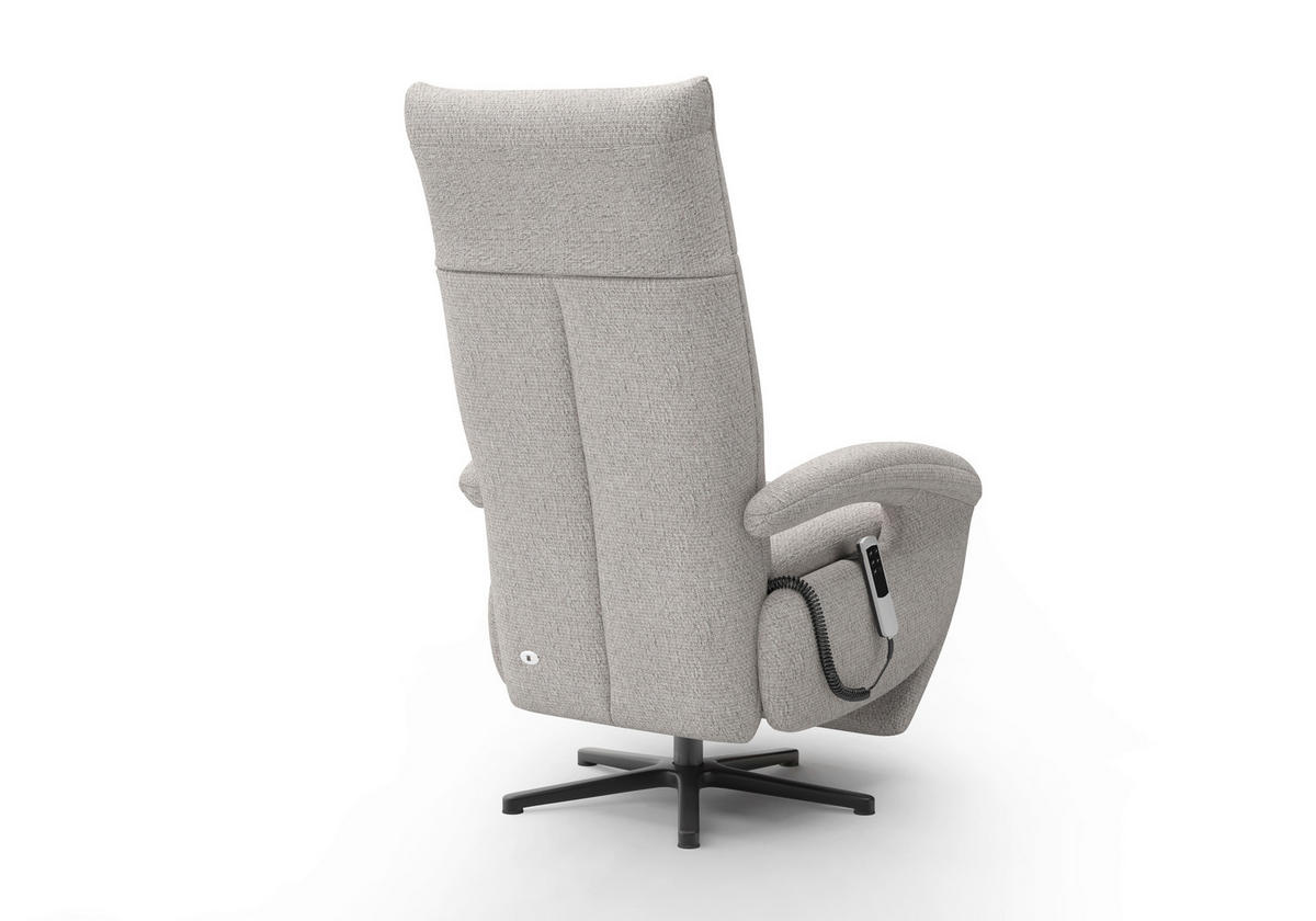 SESSEL in Chenille Silberfarben  - Silberfarben/Schwarz, Modern, Textil/Metall (74/112/82cm) - Sit & More