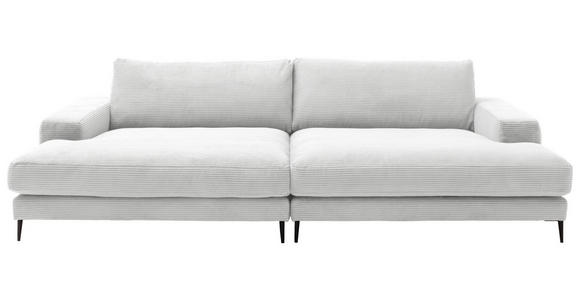 BIGSOFA Cord Weiß  - Schwarz/Weiß, Design, Textil/Metall (296/83/177cm) - Dieter Knoll