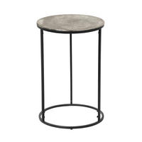 BEISTELLTISCH 41/41/61 cm Schwarz, Silberfarben rund  - Silberfarben/Schwarz, Design, Metall (41/41/61cm) - Bono