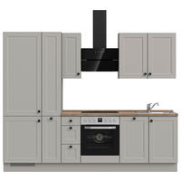 KÜCHENLEERBLOCK 270 cm   in Grau, Eiche dunkel  - Eiche dunkel/Schwarz, MODERN, Holzwerkstoff/Metall (270cm) - Nobilia