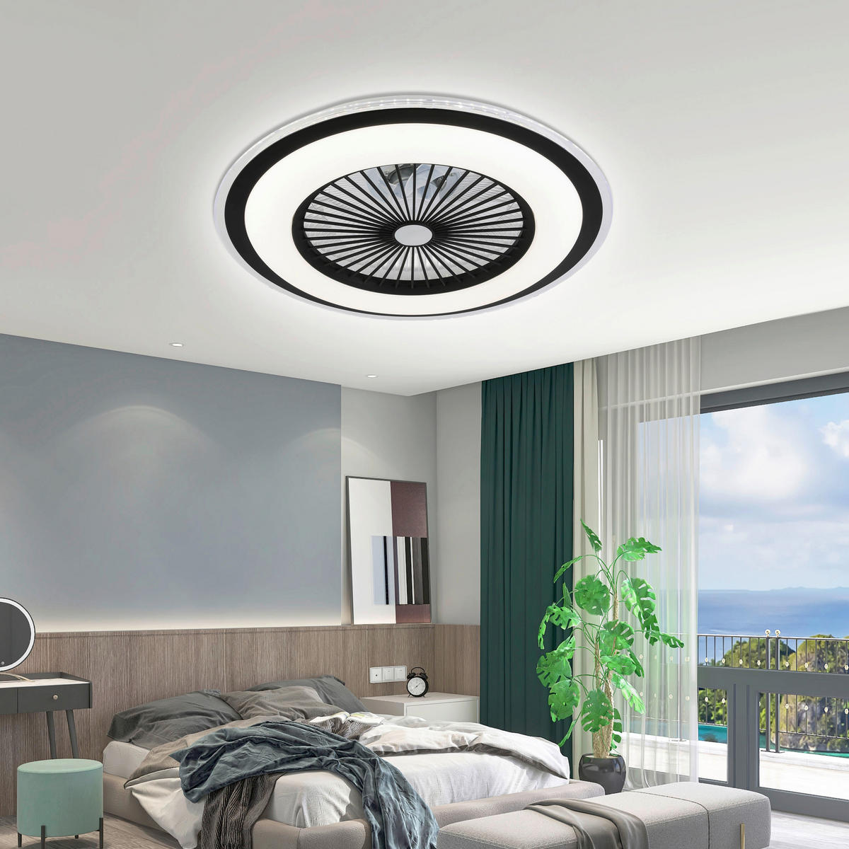 PLAFONSKI VENTILATOR  Wind Smart  - providno/bela, Trendi, metal/plastika (60/19cm) - Mican