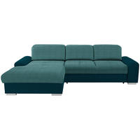 ECKSOFA Blau, Türkis Webstoff  - Türkis/Blau, KONVENTIONELL, Holz/Textil (203/286cm) - Livetastic