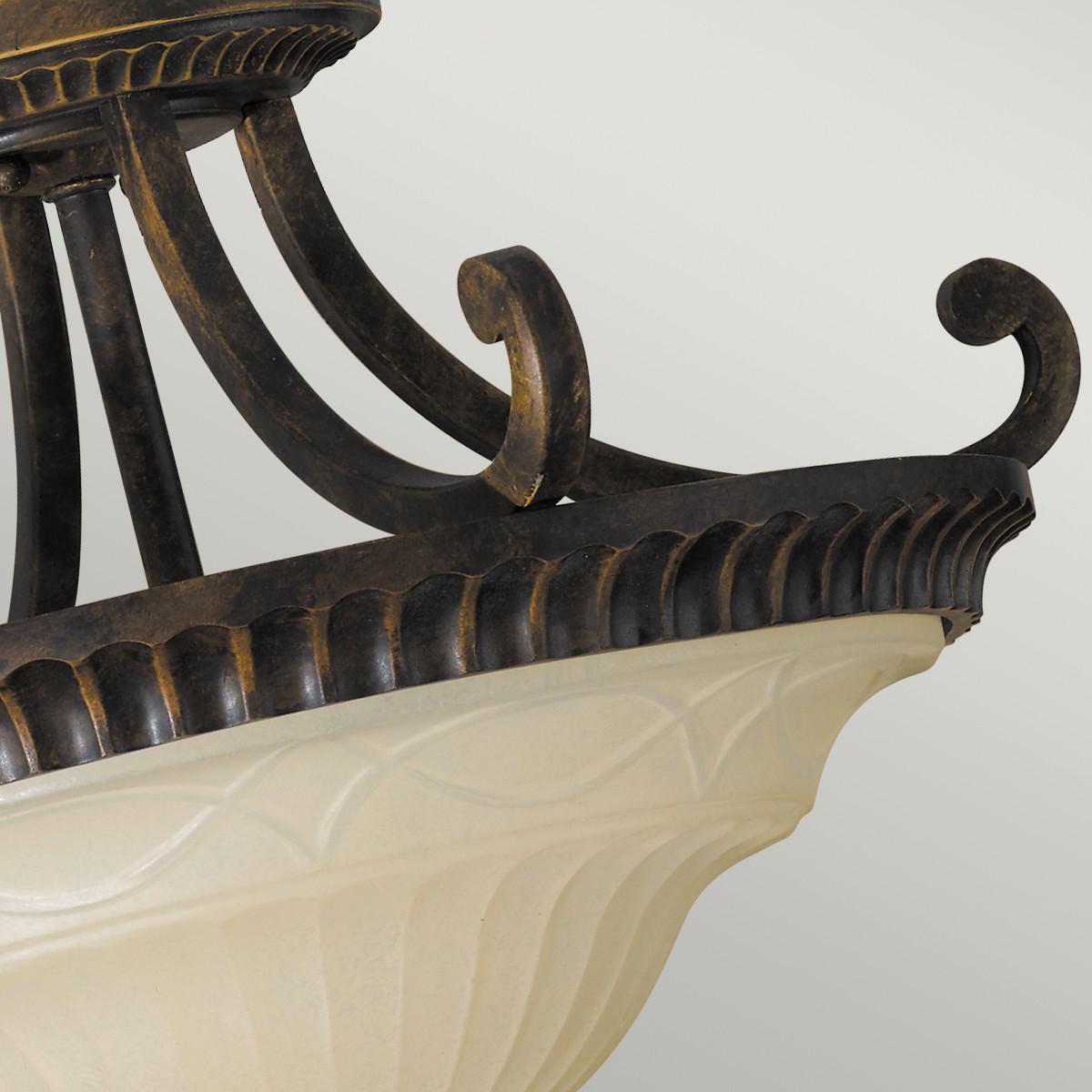 DECKENLEUCHTE    43,8/43,8/34,3 cm  - Braun, Konventionell, Glas/Metall (43,8/43,8/34,3cm) - Elstead Lighting