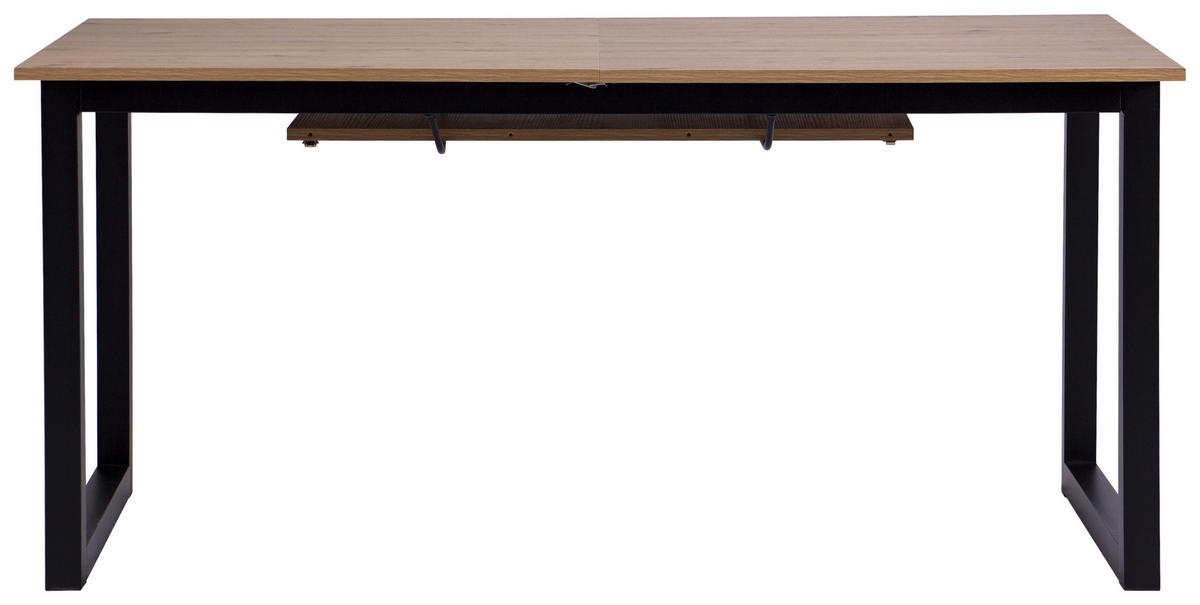 ESSTISCH in Metall, Holzwerkstoff  - Schwarz/Eiche Artisan, KONVENTIONELL, Holzwerkstoff/Metall (160-200/76/90cm) - MID.YOU