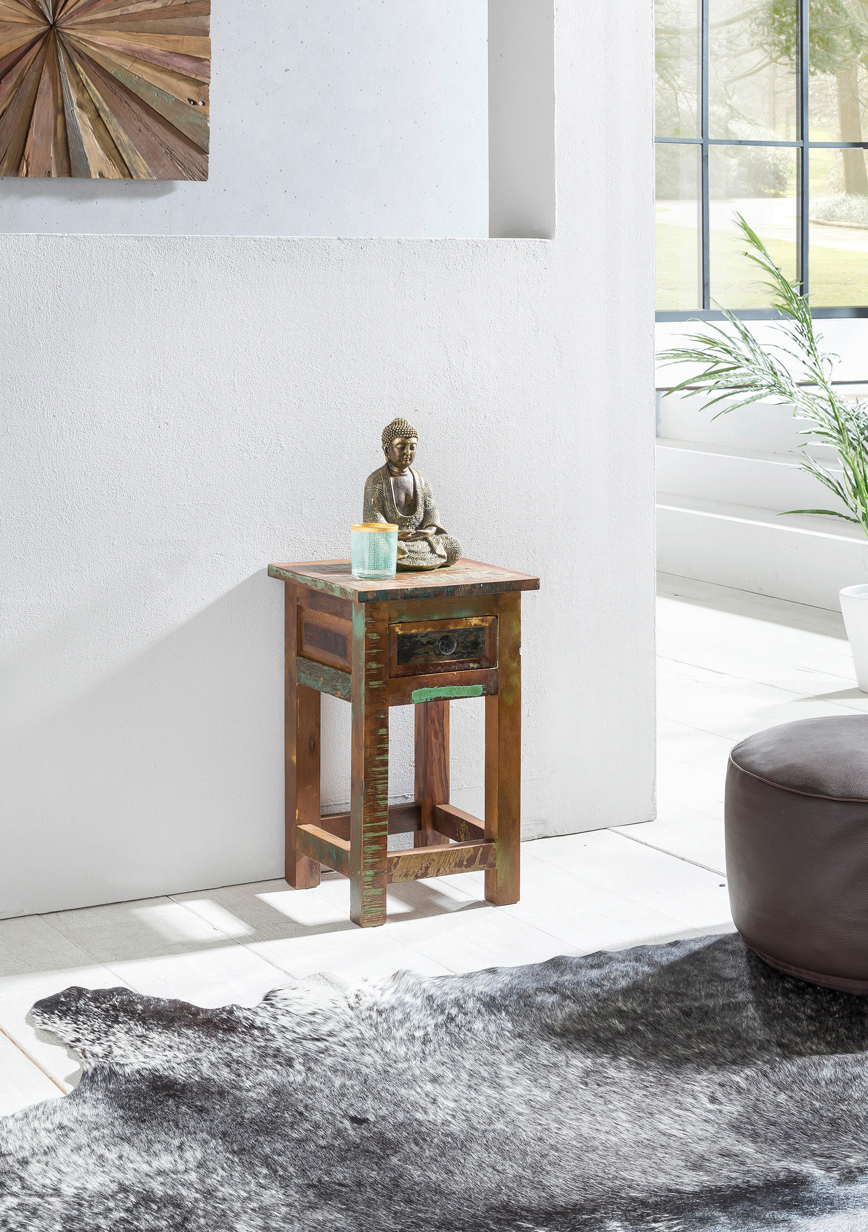 MIZICA, rjava - črna/rjava, Design, kovina/les (30/30/50cm) - MID.YOU