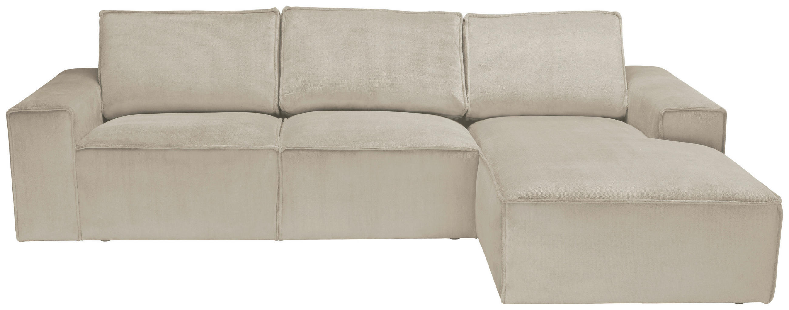 ECKSOFA Naturfarben Chenille  - Schwarz/Naturfarben, KONVENTIONELL, Kunststoff/Textil (272/168cm) - Carryhome