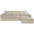 ECKSOFA Naturfarben Chenille - Schwarz/Naturfarben, KONVENTIONELL, Kunststoff/Textil (272/168cm) - Carryhome