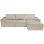 ECKSOFA Naturfarben Chenille  - Schwarz/Naturfarben, KONVENTIONELL, Kunststoff/Textil (272/168cm) - Carryhome