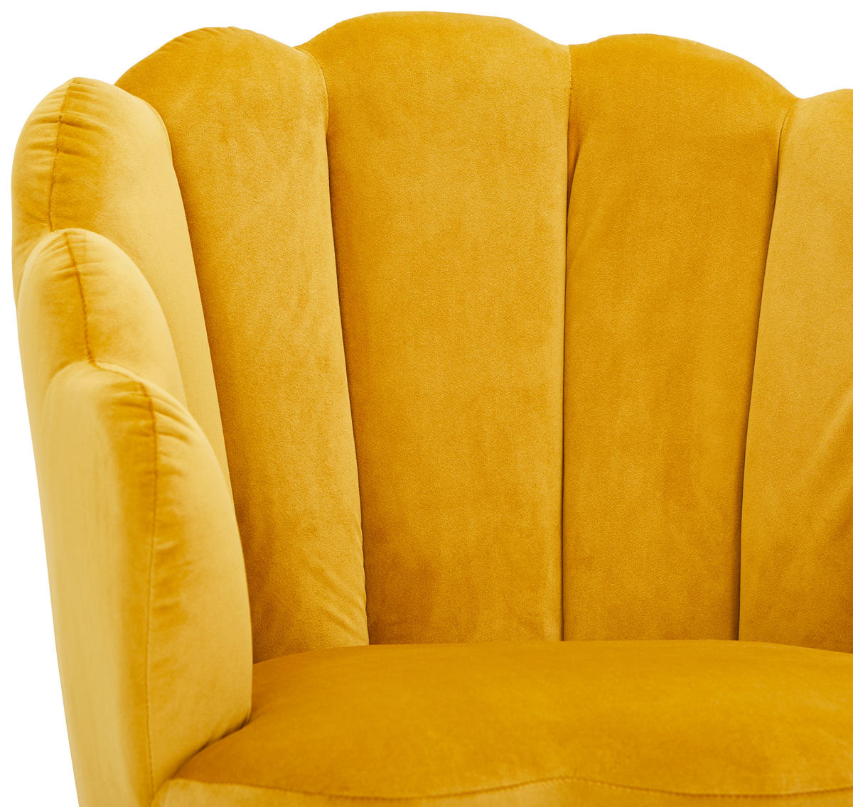 SESSEL Samt Gelb, Ecru    - Ecru/Gelb, Design, Holz/Textil (67/80/65cm) - MID.YOU