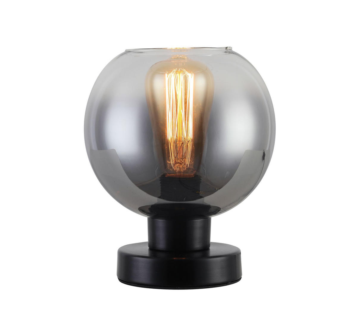 STOLNÁ LAMPA, E27, 18/21 cm  - antracitová/chrómová, Lifestyle, kov/sklo (18/21cm) - Dieter Knoll