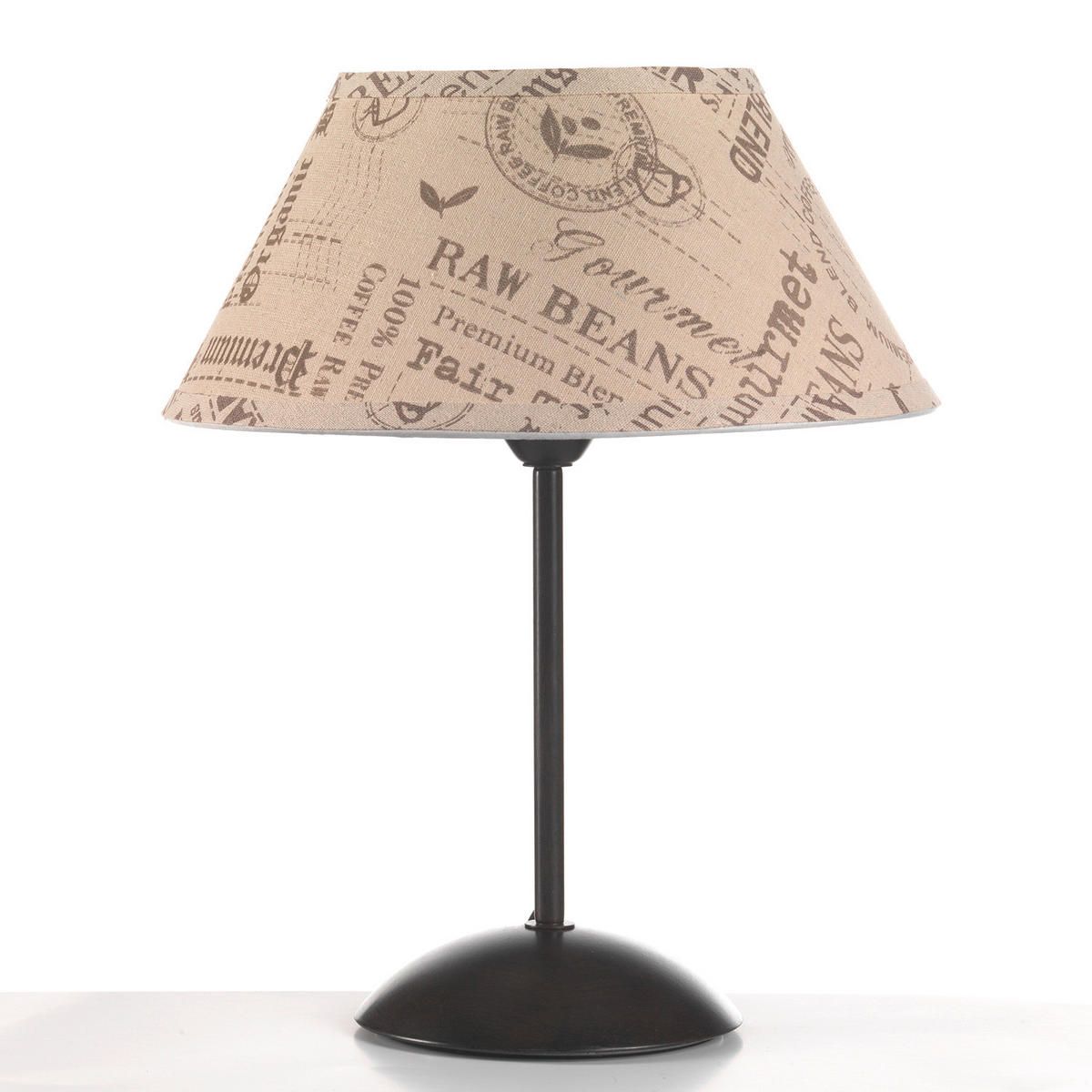 STOLNÍ LAMPA, E27, 30/30/40 cm - černá/koňaková, Basics, kov/textil (30/30/40cm)
