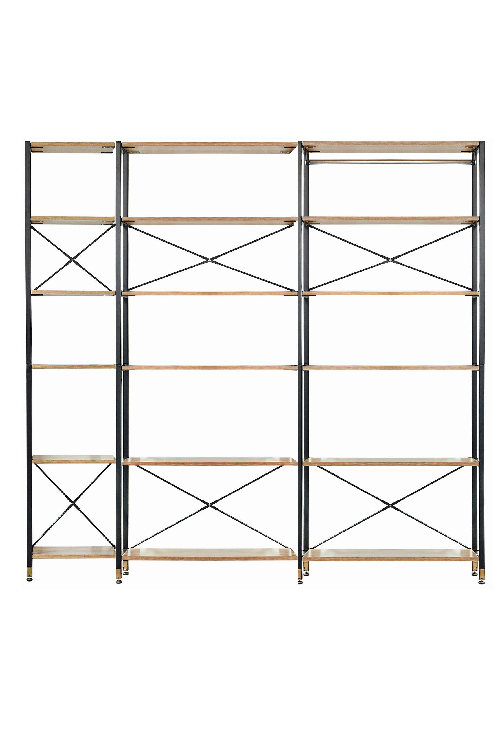 HYLLA i 210/210/30 cm naturfärgad, svart  - svart/naturfärgad, Design, metall/trämaterial (210/210/30cm) - Livetastic