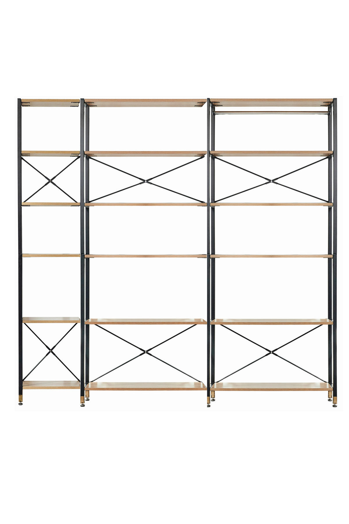 HYLLA i 210/210/30 cm naturfärgad, svart  - svart/naturfärgad, Design, metall/trämaterial (210/210/30cm) - Livetastic