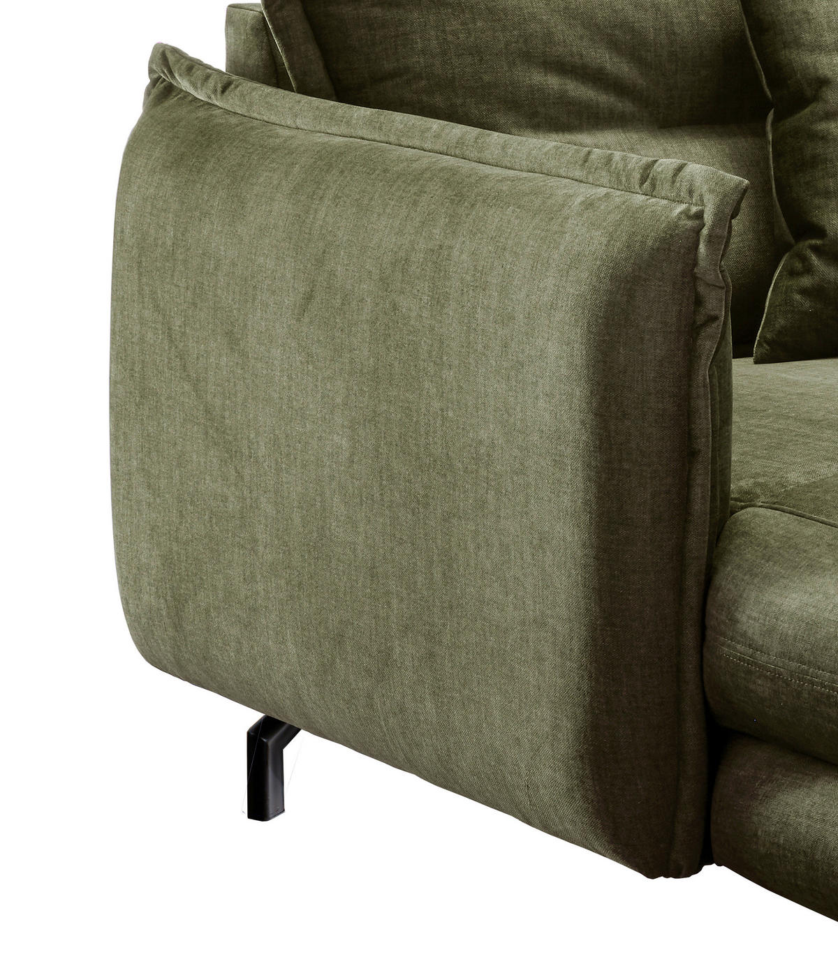XXL-SESSEL in Velours Grün  - Schwarz/Grün, Modern, Textil/Metall (111/101/167cm) - Livetastic