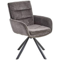 ARMLEHNSTUHL  in Eisen Webstoff  - Schwarz/Grau, Modern, Holz/Textil (67/92/60cm) - Livetastic