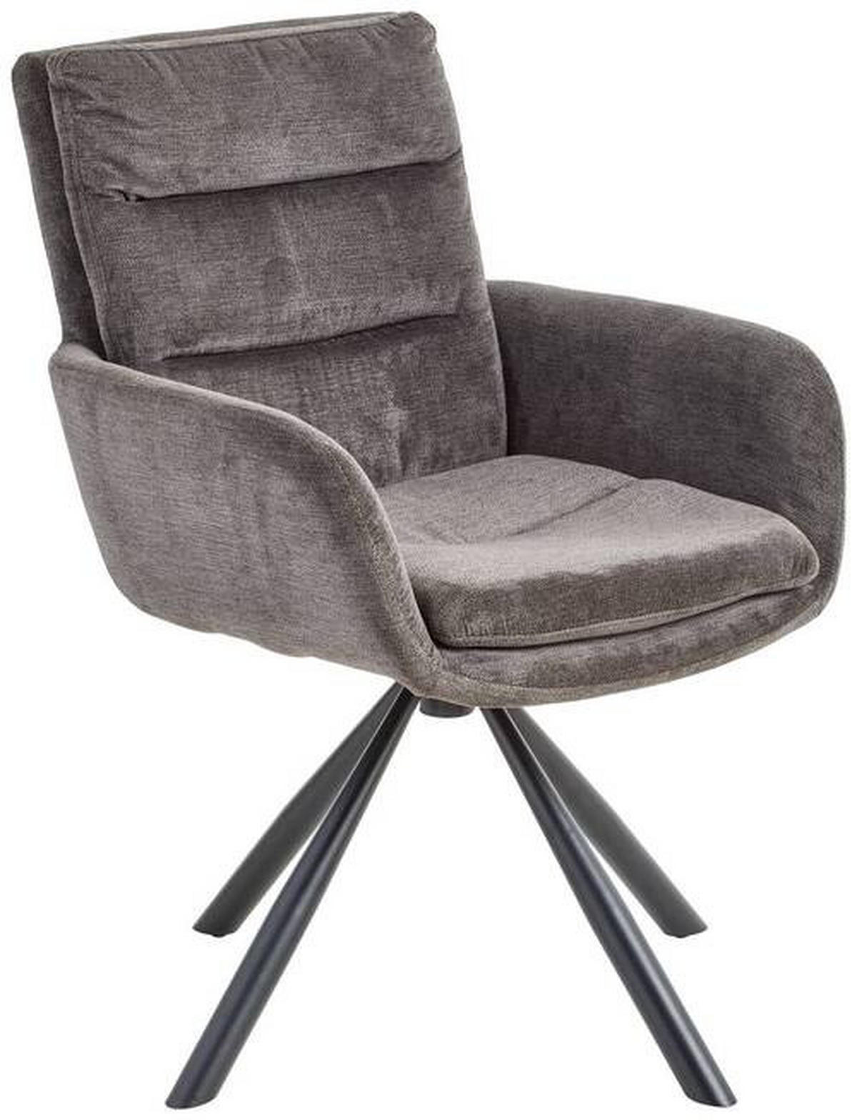 ARMLEHNSTUHL  in Eisen Webstoff  - Schwarz/Grau, Modern, Holz/Textil (67/92/60cm) - Livetastic