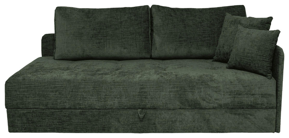 LIEGE in Velours Grün  - Schwarz/Grün, Konventionell, Kunststoff/Textil (205/80/95cm) - Xora