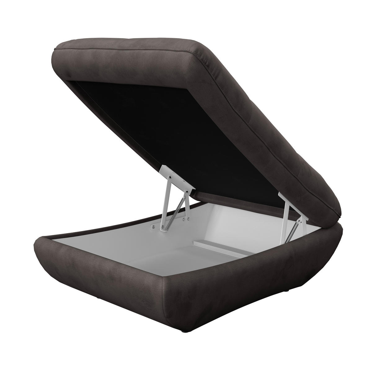 HOCKER in Textil Dunkelbraun  - Dunkelbraun/Schwarz, Modern, Kunststoff/Textil (107/75cm) - MID.YOU