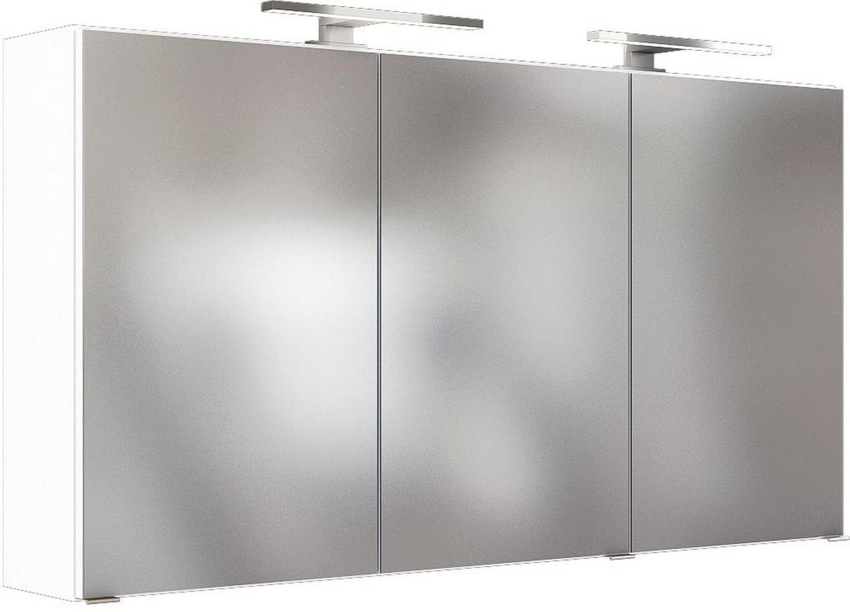 SPIEGELSCHRANK 120/66/20 cm  - Chromfarben/Weiß, Design, Glas/Holzwerkstoff (120/66/20cm) - Held