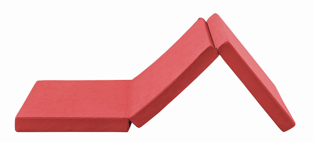 SKLÁDACÍ MATRACE, 65/186 cm - červená, Basics, textil (65/186cm) - Carryhome