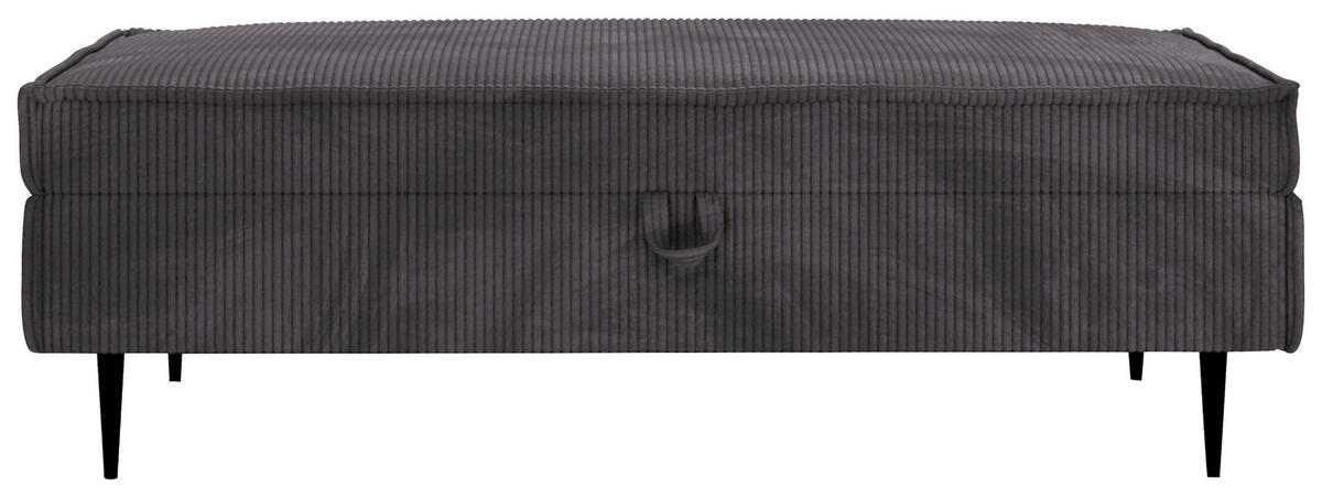 HOCKER in Textil Graphitfarben  - Schwarz/Graphitfarben, Design, Textil/Metall (135/45/75cm) - Livetastic
