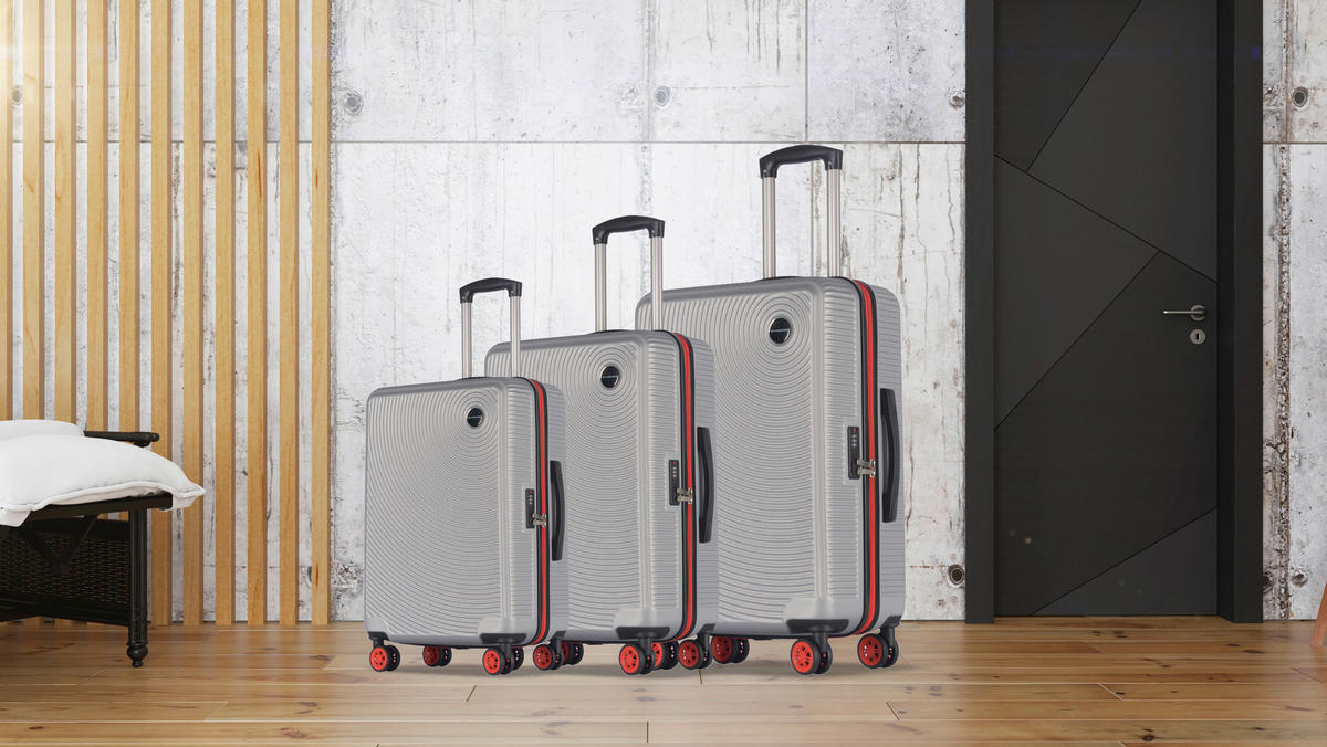 SET VALIZE DE CĂLĂTORIE - gri deschis, Design, plastic (51/76/30cm) - Schneiders