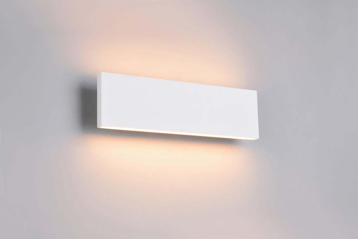LED-WANDLEUCHTE - Weiss, Design, Kunststoff/Metall (28/8/4,5cm) - Novel