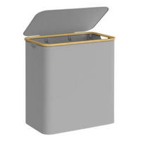 WÄSCHEKORB - Grau, Trend, Naturmaterialien/Kunststoff (60/70,5/38,5cm) - Boxxx