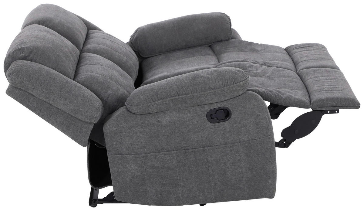 2-SITS SOFFA i textil grå  - svart/grå, Basics, textil/plast (153/101/90cm) - P & B