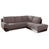 WOHNLANDSCHAFT in Taupe, Dunkelbraun  - Taupe/Chromfarben, Modern, Textil/Metall (264/221cm) - MID.YOU