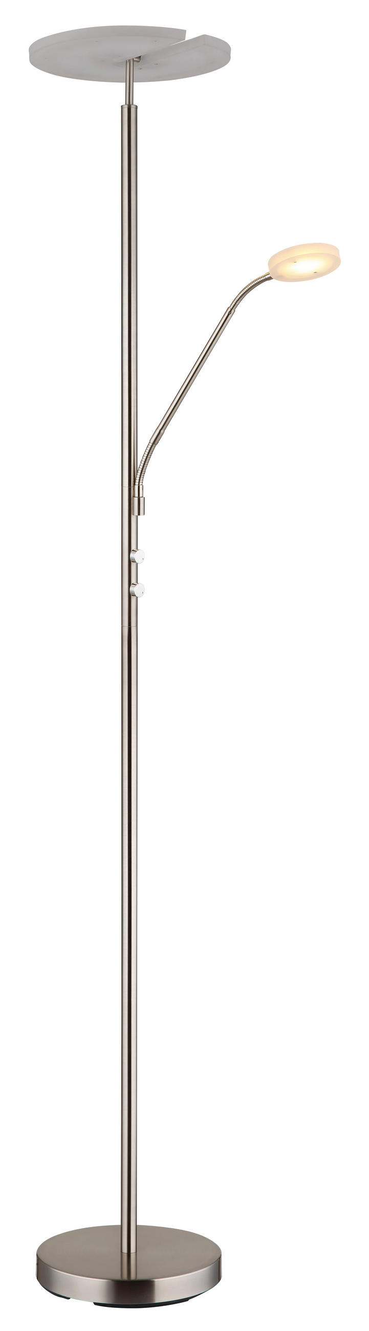 LED SVJETILJKA PODNA STANFORD  - bijela/boje nikla, Design, metal/plastika (30/180cm) - Globo