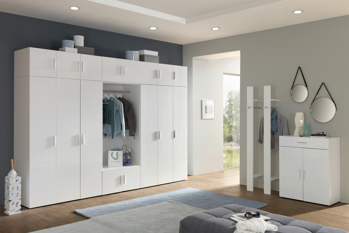 GARDEROBENSCHRANK  in 45/185/40 cm  - Chromfarben/Weiß Hochglanz, Design, Holzwerkstoff/Kunststoff (45/185/40cm) - Xora