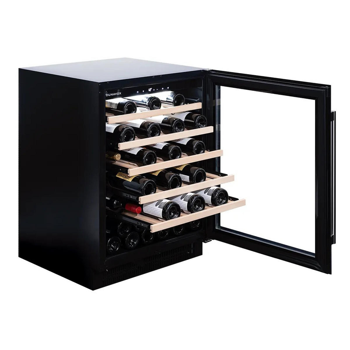 WEINKÜHLSCHRANK DAUF-46.138B  - Schwarz, Basics, Glas/Holz (59,5/82/57,1cm)