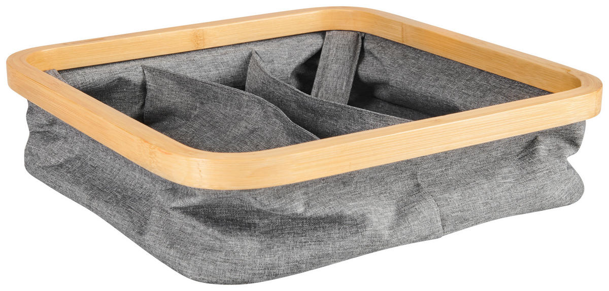 ORGANIZER 30/30/9 cm  - Naturfarben/Grau, Basics, Karton/Holz (30/30/9cm) - Jimmylee