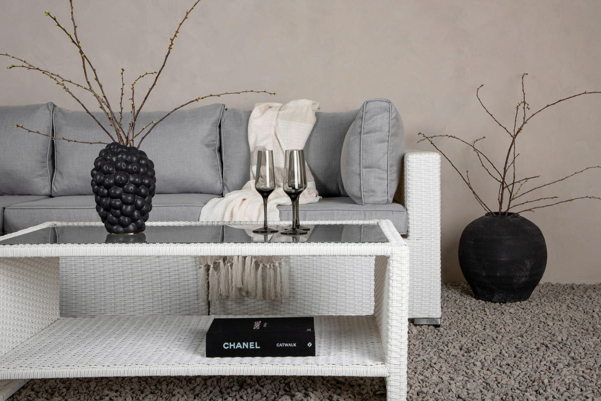 LOUNGEGARNITUR 87/249 cm  - Hellgrau, KONVENTIONELL, Kunststoff (87/249cm) - Gardenson